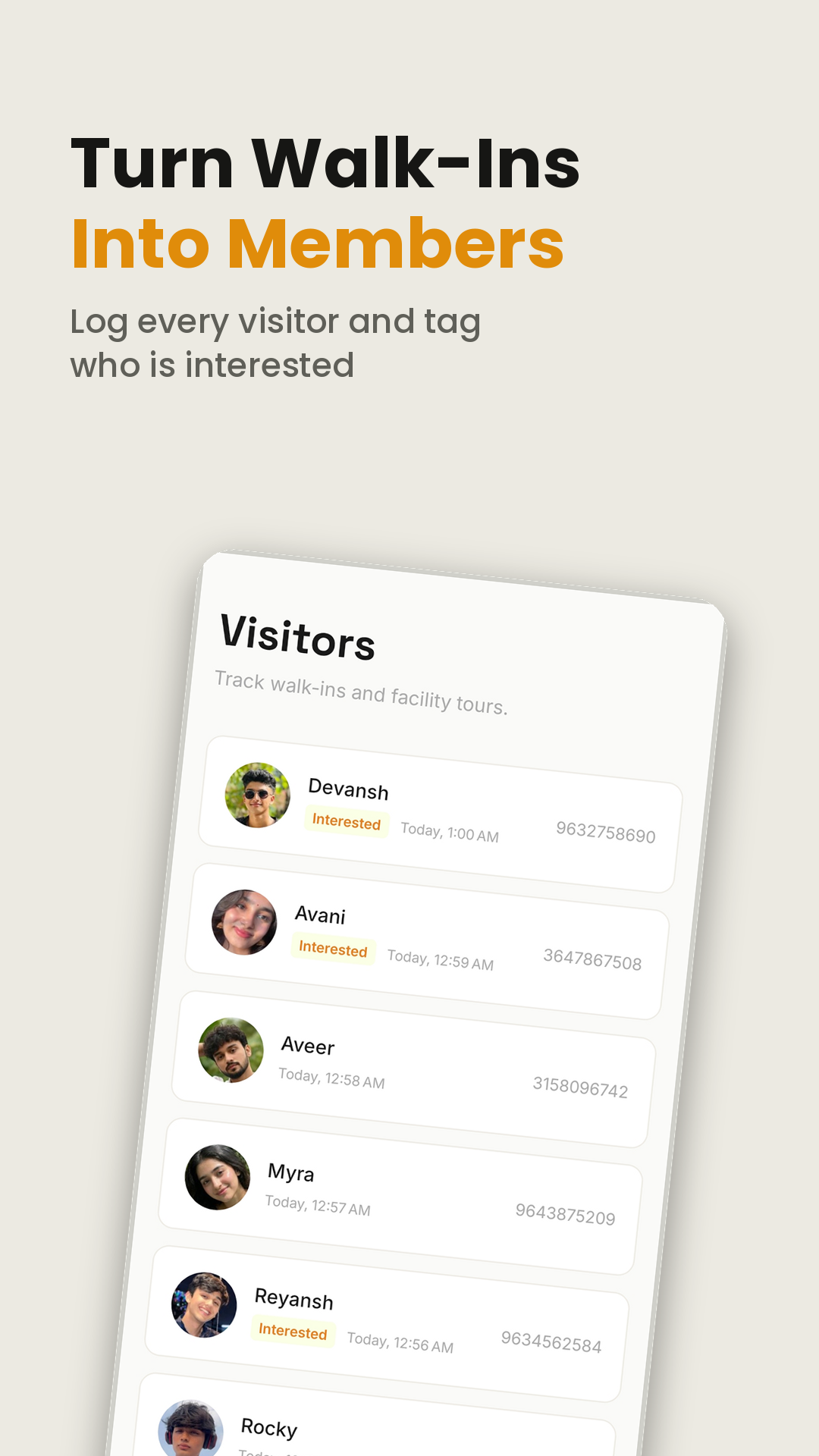 Visitor tracking with interest tags